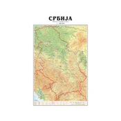 Karta Srbije školska fizicko-geografska 1510×2540 mm ( F044 )