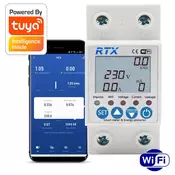 shumee Merilnik energije RTX z merilnikom toka do 63 A, TUYA WiFi DIN
