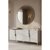 Hanah Home komoda Evva 150, 125 cm, bela / srebrna