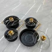 Kostchen Marble Black 8-delni set posuda ( KLK2688 )