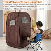 Costway Prenosna parna savna za 1-2 osebi 89x89x149 cm rjava