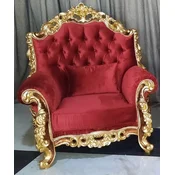 Casa Padrino luxury baroque armchair red/brown/gold - Magnificent living room armchair - Baroque style living room furniture - Luxury furniture in baroque style - Baroque furnishings