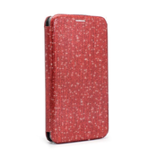 Preklopni Etui za Samsung Galaxy J6+ Teracell, Flip Crystal , rdeča in prozorna