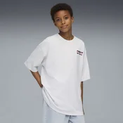 Mens Puma Wardrobe Essentials Go Together Oversized Graphic Tee Youth, White, Size 15-16Y, Clothing