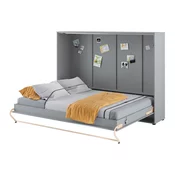 Krevet - ormar Concept Pro Lenart AH110 (Siva) Bracni, Siva, 140x200, Laminirani iveral, Basi a doghePodnice za krevet, 177x215x159cm