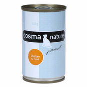 6x140g Cosma Nature za mačke Piščančja prsa & tuna