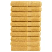 Vidaxl Premium brisače SOLUND 10 kosov zlata 100x200 cm 600 g/m2