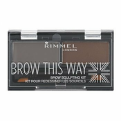Rimmel Brow This Way paleta za ličenje obrvi Dark Brown 2 4 g