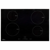 vidaXL Indukcijska ploča za kuhanje 4 plamenika staklena 77 cm 7000 W