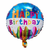Balon Happy Birthday okrugli - Plava
