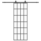 vidaXL vidaXL Drsna vrata z opremo črna 76x205 cm ESG steklo, (21749596)