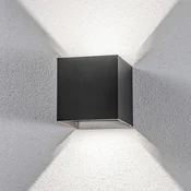Lindby LED-stenna svetilka za zunanjo uporabo Nivar, kvadratna, črna, 10 cm, - Sodobni - Kovina