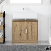 vidaXL Umivalnik kabinet Trden hrast 63x29x55 cm Inženirski les