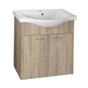 AQUALINE Stenska omarica KERAMIA FRESH s klasičnim umivalnikom, platinasti hrast 60.6x74x34cm