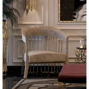 Casa Padrino luxury armchair gray/gold 75 x 75 x H. 81 cm - Living room armchair - Hotel armchair - Living room furniture - Hotel furniture - Luxury furniture