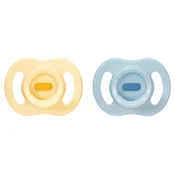 Ortodontske dude varalice Tommee Tippee - Ultra Light Stay Put, 6-18 mj, žuta/plava