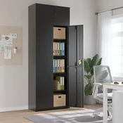 Greatstore Arhivska omara črna 90x40x240 cm jeklo