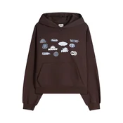 Bershka Majica mornarska/svetlo modra/čokolada