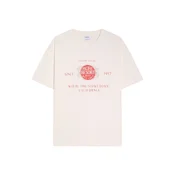 Bershka Majica PARADISE RESORT pastelno roza/rdeča