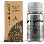 Georganics veganska zobna nitka z aktivnim ogljem in fluoridom 50 m