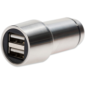 EDNET USB auto adapter DUAL, srebrne barve 2,4A