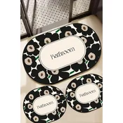 Lessentiel Maison Set prostirki za kupatilo Oweld, 3 dela, Crna