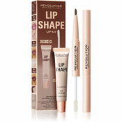 Makeup Revolution Lip Shape Kit set za ustnice odtenek Coco Brown 1 kos