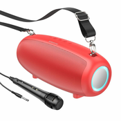Borofone BP13 bluetooth brezžični zvočnik + mikrofon, rdeč
