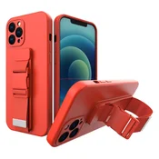 Hurtel Gel ovitek z vrvico za iPhone 12 Pro Max rdeč