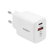 Mossily Punjac JT-G30U, USB-A + Type-C, 30W PD + QC 3.0, Beli