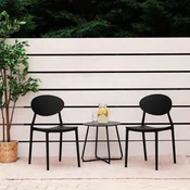 Homestyle4U Vrtni stol set, 41x80,5x51 cm, črna, zložljiv