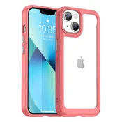 HURTEL Ovitek Outer Space Case za iPhone 14, trden ovitek z rdečim okvirjem iz gela