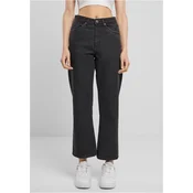 Womens Cropped Straight Leg Jeans - Black