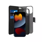 PURO PURO OVITEK ZA MAGSAFE 2V1 S PREKLOPOM IN DENARNICO ZA IPHONE 14 PRO MAX ČRN, (21897464)