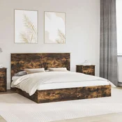 Krevet s od storage s uzglavljem Dimljeni hrast 180 x 200 cm