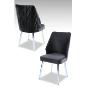 Hanah Home Set stolica Pufi, 48x90x43 cm, 2 komada, Crne