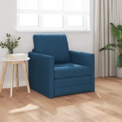 vidaXL Kavč postelja 2 v 1 Modra 74x77x81 cm Tkanina
