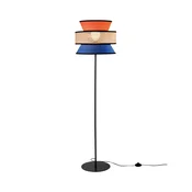 Luce Ambiente Design Stojna svetilka Gazebo, oranžna/modra/naravna, 147 cm, tkanina/ratan - Dnevna soba/jedilnica - oranžna, modra, naravna, črna - Tkanine/tekstil