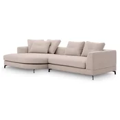 Casa Padrino luxury corner sofa left side sand/black 310 x 150 x H. 65 cm - Living room sofa with pillows - Living room furniture - Living room furnishings - Luxury furniture