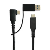 USB 3.2 Gen1 C kotni–C+AM/CF, 1 m, alu