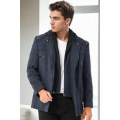 K9532 DEWBERRY MENS COAT-DIAGONAL NAVY BLUE