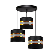 Luster na sajli CORAL 3xE27/60W/230V crna