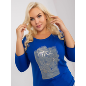 Womens cobalt blouse plus size with print