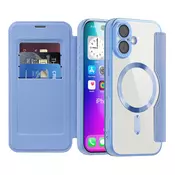 Etui SmartMag Book z Magsafe tehnologijo in RFID denarnico za iPhone 17 - light blue
