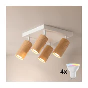 Brilagi - LED RGBW zatemnjivo točkovno svetilo SELE SQUARE 4xGU10/6,5W/230V bela/hrast