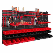 botle Delavniški panel za orodja 156x78 cm z 43 kos Škatla viseče Rdeča in Črna škatle plastika