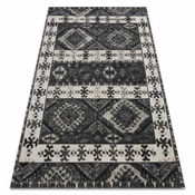 eoshop Moderna preproga MUNDO E0651 etnična zunanja bež/črna ( - Velikost: 80x250 cm)