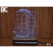 Black Cut 3D Lampa Meda I mesec RGB