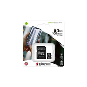 KINGSTON spominska microSDXC kartica Canvas Select Plus 64GB (Class 10, UHS-I, 100MB/s)