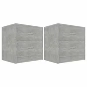 Vidaxl Nočne omarice 2 kosa betonsko sive 40x30x40 cm iverna plošča